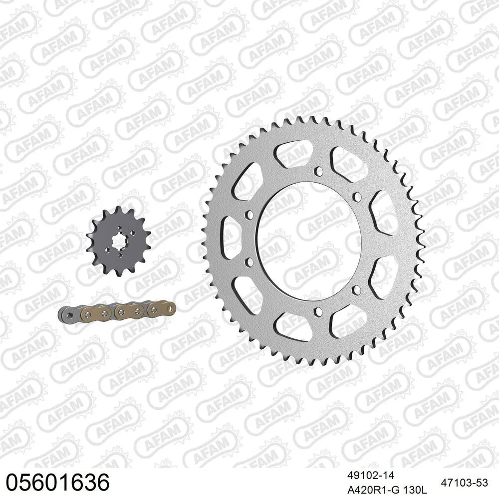 AFAM Kettensatz Stahl 420 R1-G 14x53 - Gilera SMT 50 Supermotard 2003-05 - 05601636