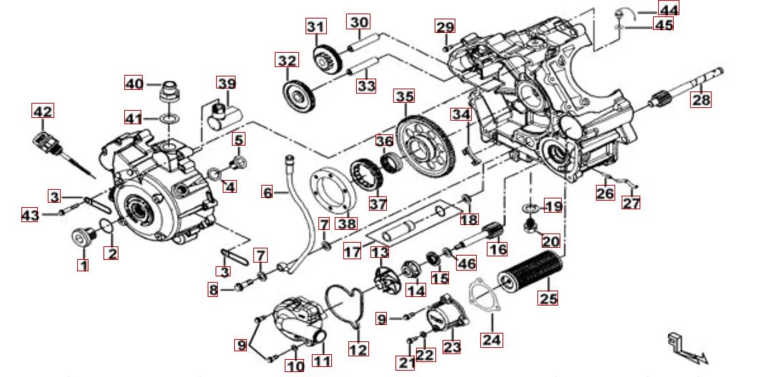 Motorgehäuse rechts Motorgehäuse rechts