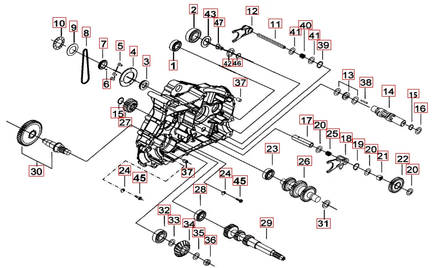 Motorgehäuse links 2 Motorgehäuse links 2
