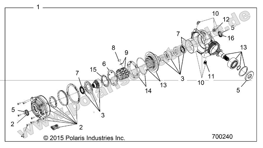 Drive Train, Front Gearcase Internals (700240)