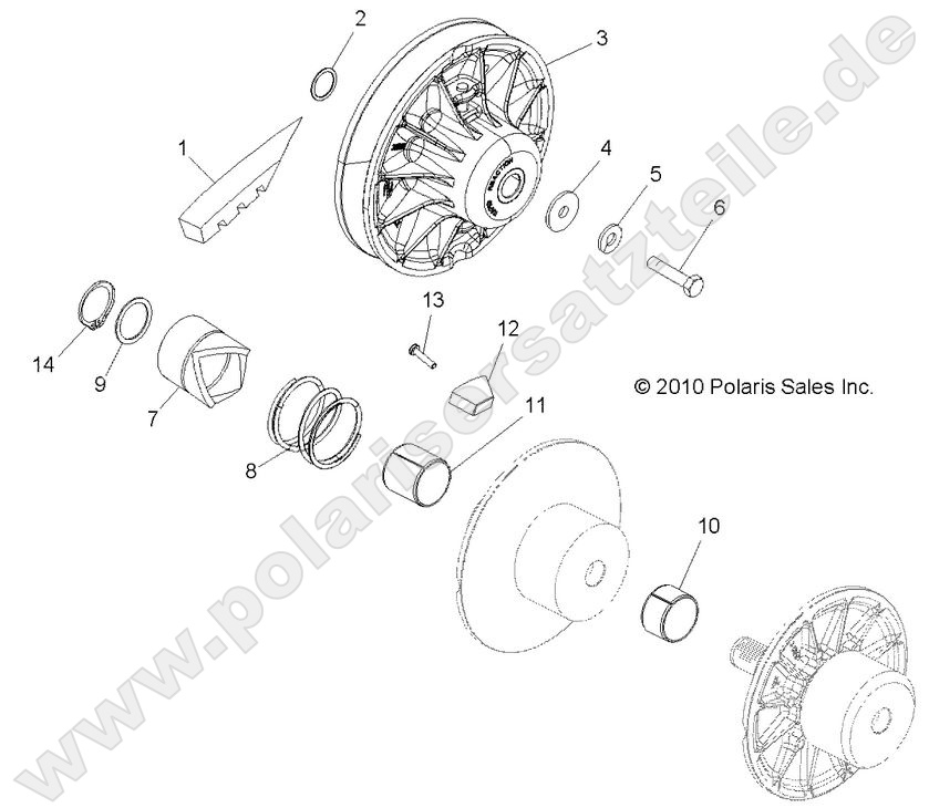 DRIVE TRAIN, SECONDARY CLUTCH
