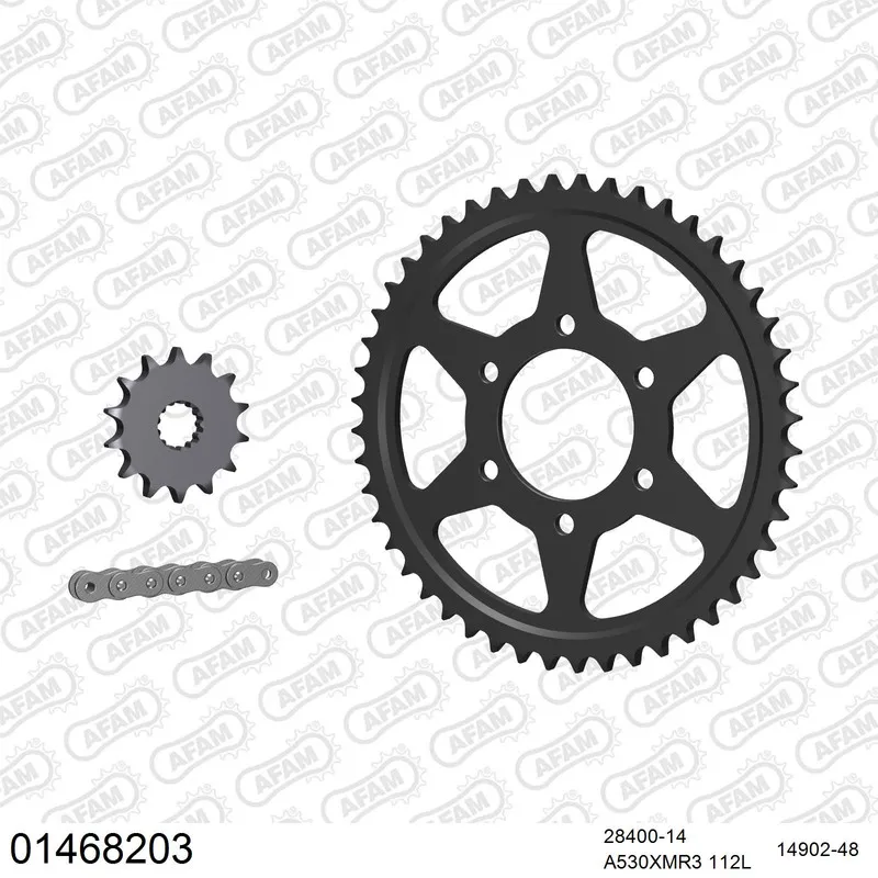 AFAM Kettensatz Stahl 530 XMR3 14x48 - Suzuki GS 550 ES 1983-86 - 01468203