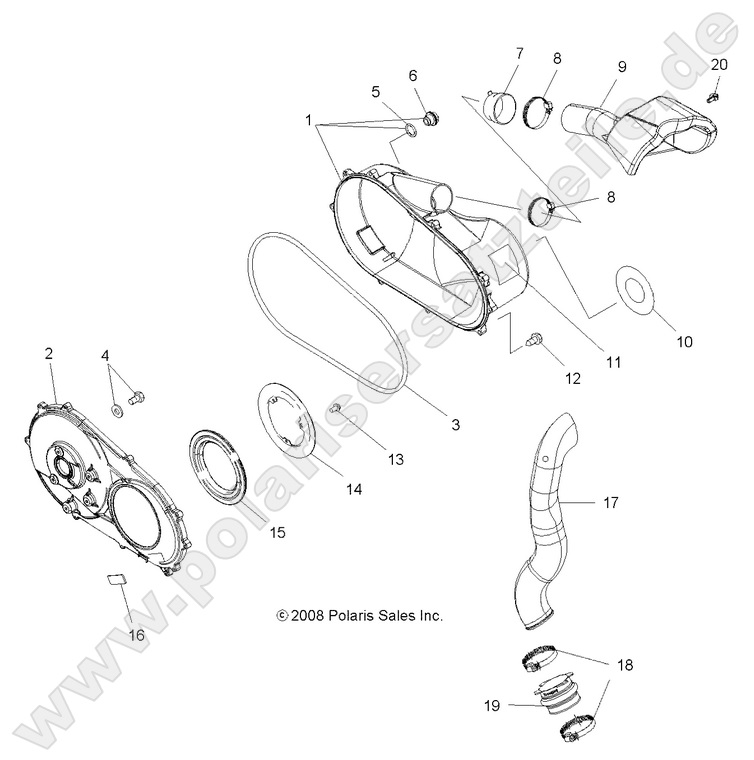 BODY, CLUTCH COVER and DUCTING