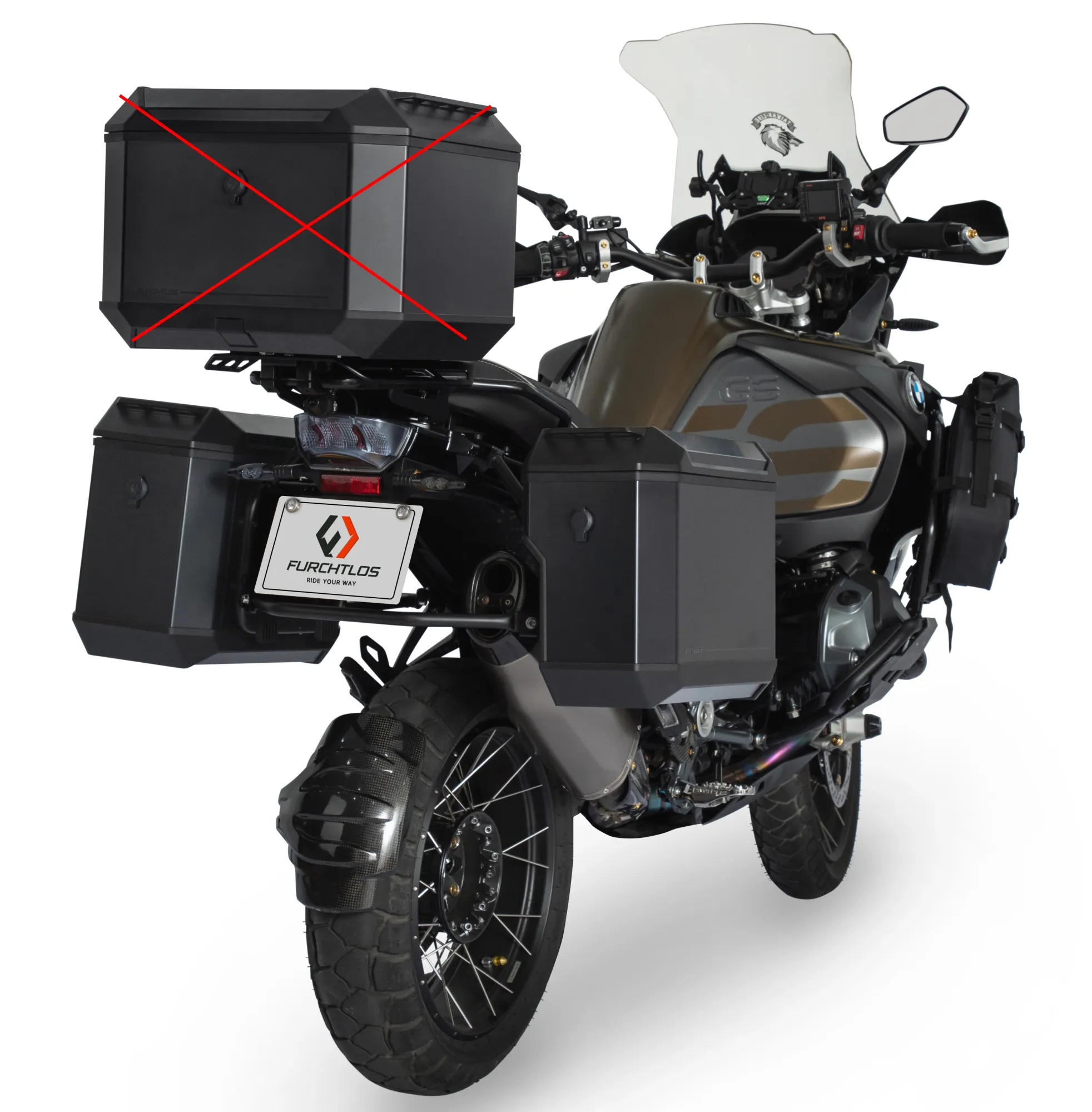 Furchtlos RANGER OFFSET Seitenkofferträger inkl. Seitenkoffer Set anthrazit - Honda CRF 1100 Africa Twin 2020-24