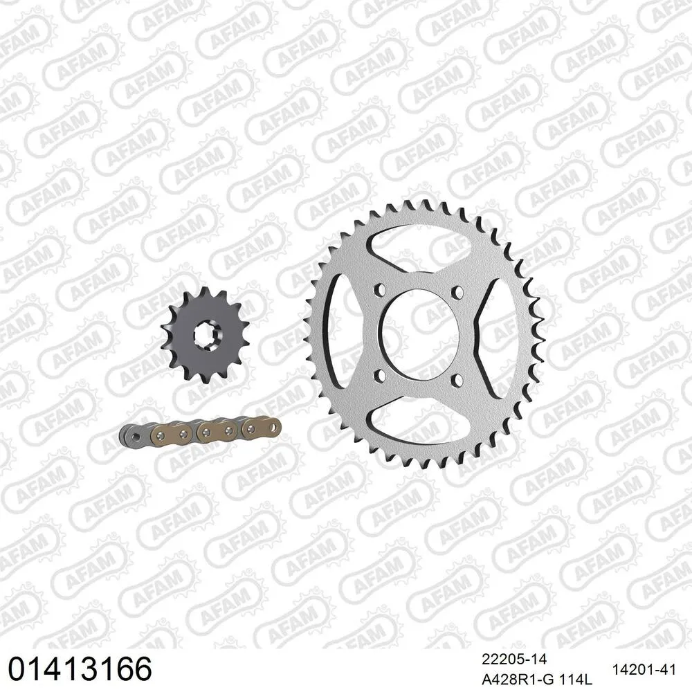AFAM Kettensatz Stahl 428 R1-G 14x41 - Suzuki TU 125 1999 - 01413166
