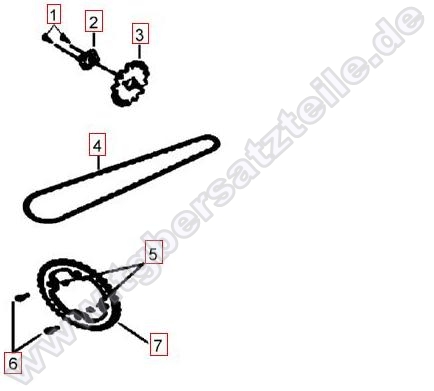 Kettenrad-Kette-Ritzel