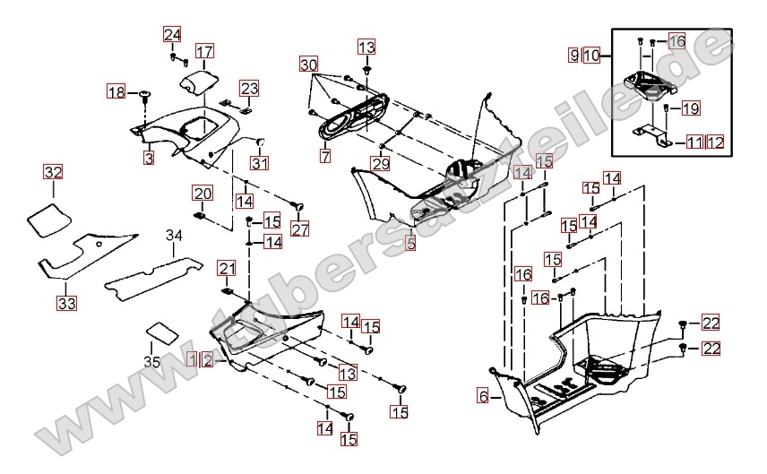 Fußstützen - Tankabdeckung