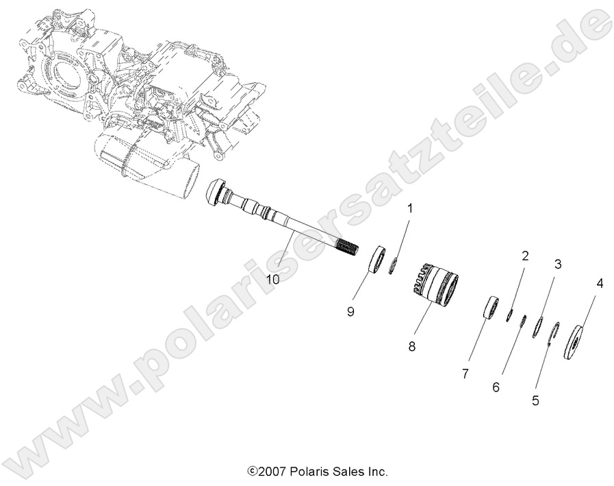 DRIVE TRAIN, MAIN GEARCASE OUTPUT SHAFT