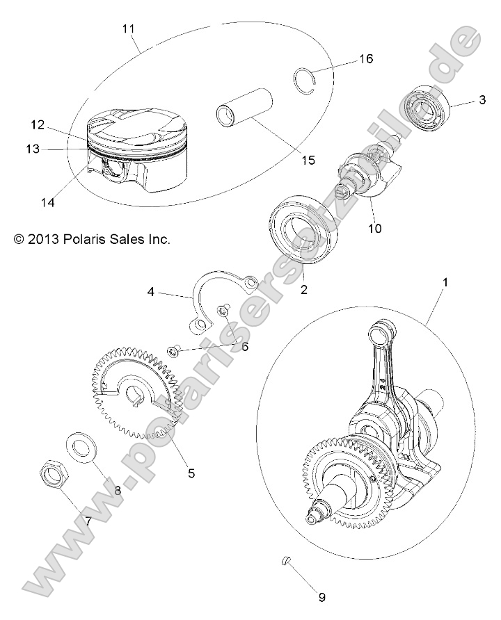 Engine, Crankshaft, Piston and Balance Shaft