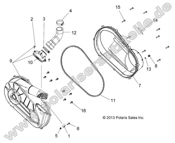Drive Train, Clutch Cover and Ducting