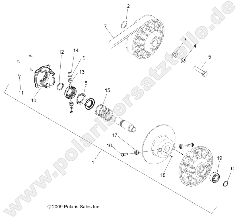DRIVE TRAIN, SECONDARY CLUTCH DRIVE TRAIN, SECONDARY CLUTCH