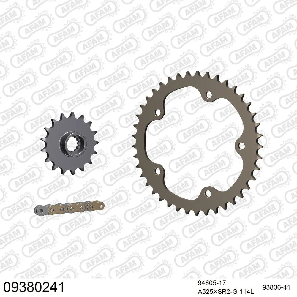 09380241 AFAM Kettensatz Aluminium 525 XSR2-G 17x41 - Mv Agusta F3 800 2012-16 - 09380241