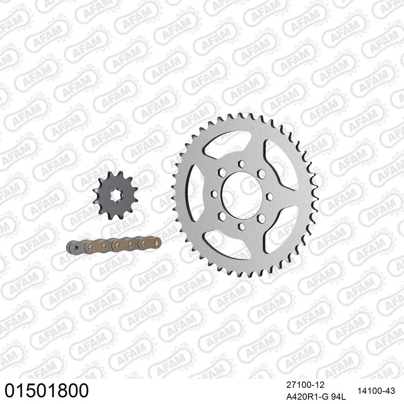 AFAM Kettensatz Stahl 420 R1-G 12x43 - Suzuki RM 50 1978-82 - 01501800