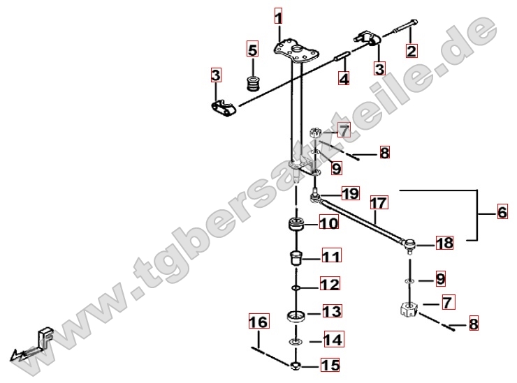 Lenksäule - Spurstange