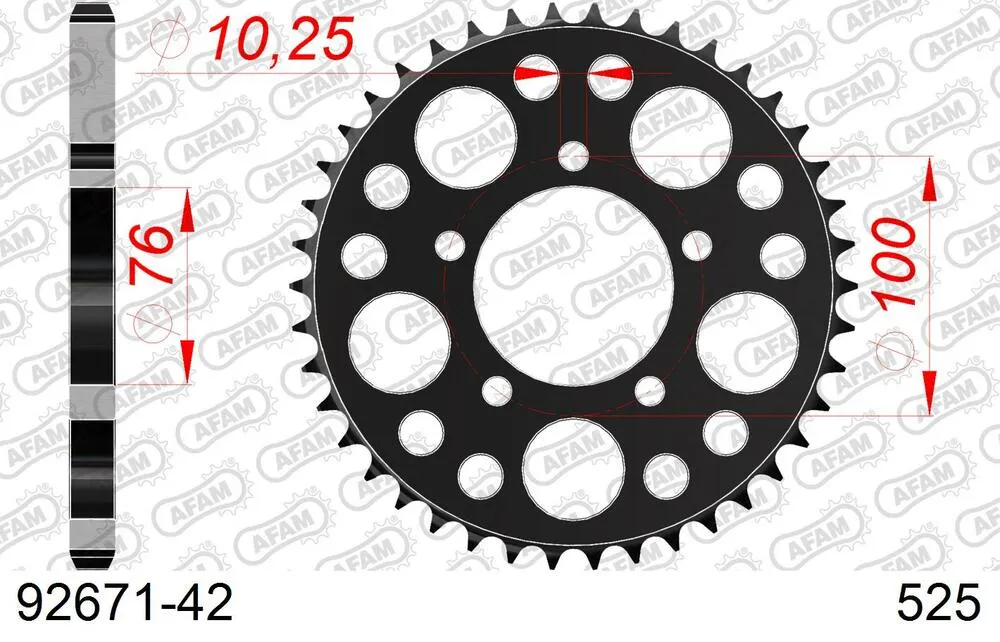 92671-42 AFAM Kettensatz Stahl 525 XMR3 14x42 - Benelli TRK 502 2017-23 - KIT100301