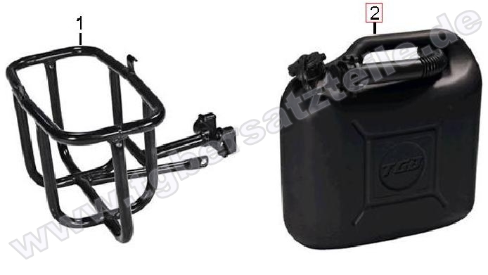 Benzinkanister u. Halter