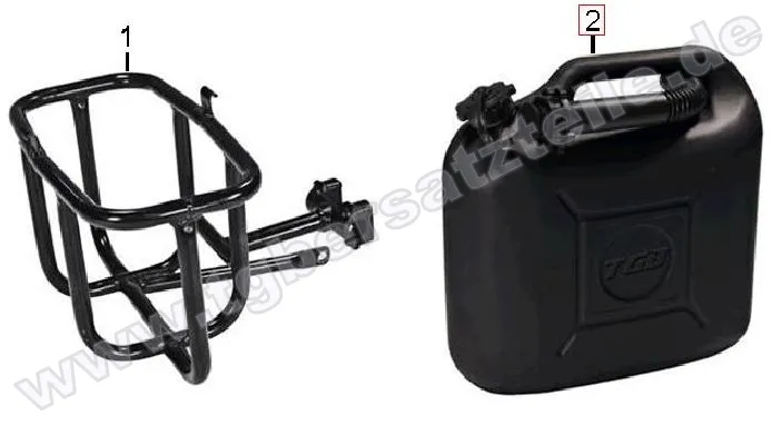 Benzinkanister u. Halter