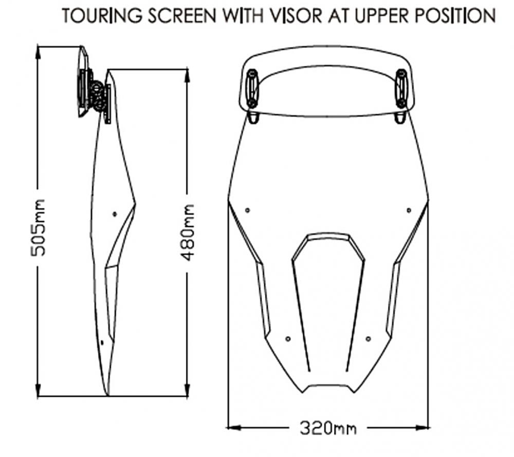 Puig Touren Verkleidungsscheibe +Spoiler Getönt Honda CRF 1100 Africa Twin 2020-