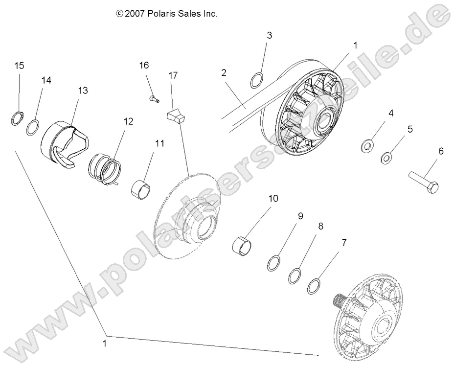 DRIVE TRAIN, SECONDARY CLUTCH DRIVE TRAIN, SECONDARY CLUTCH