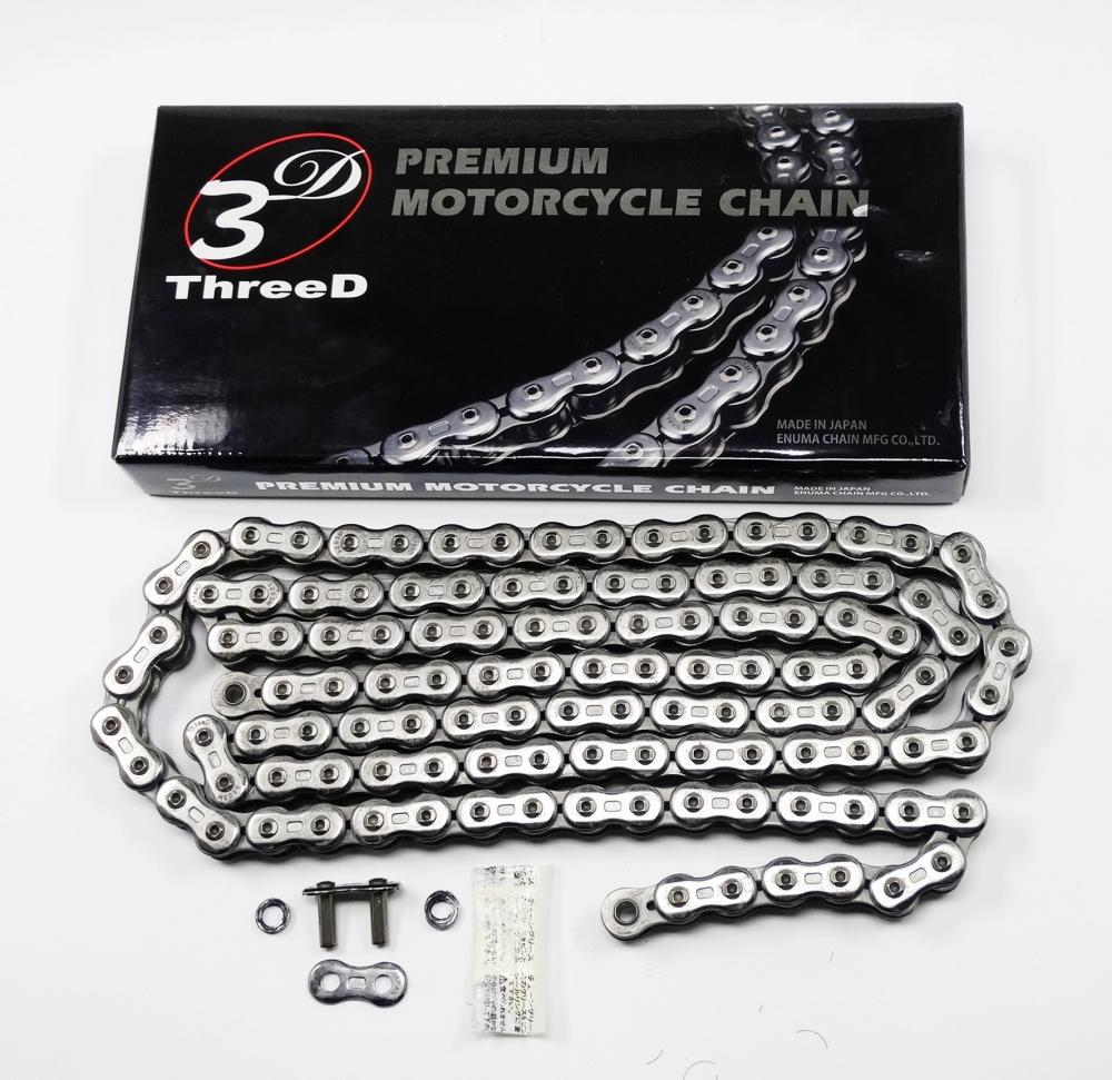 3D_Kette_520er_SM_120_Glieder Enuma 3D Kette 520 SM X-Ring verstärkt Chrom 120 Glieder Niet Schloß