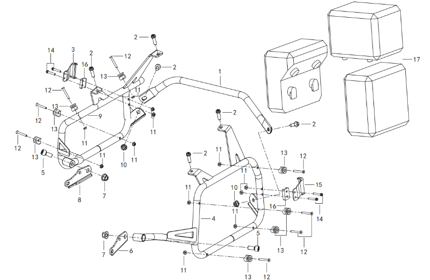 Kofferset- links/rechts/Topcase/Halterung