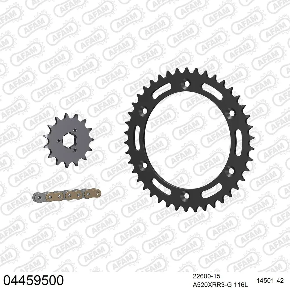 AFAM Kettensatz Stahl 520 XRR3-G 15x42 - Cagiva 500 T4 E-R 1987-90 - 04459500