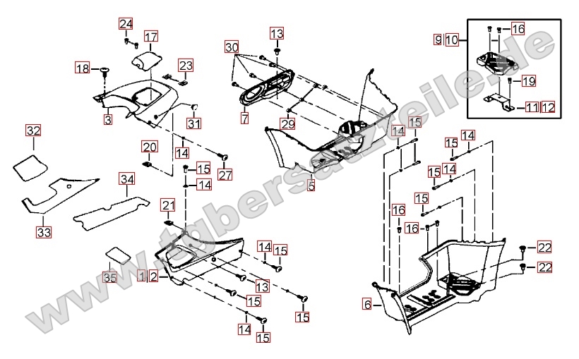 Fußstütze - Tankabdeckung