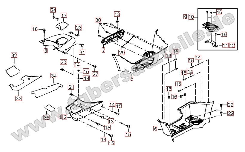 Fußstütze - Tankabdeckung Fußstütze - Tankabdeckung
