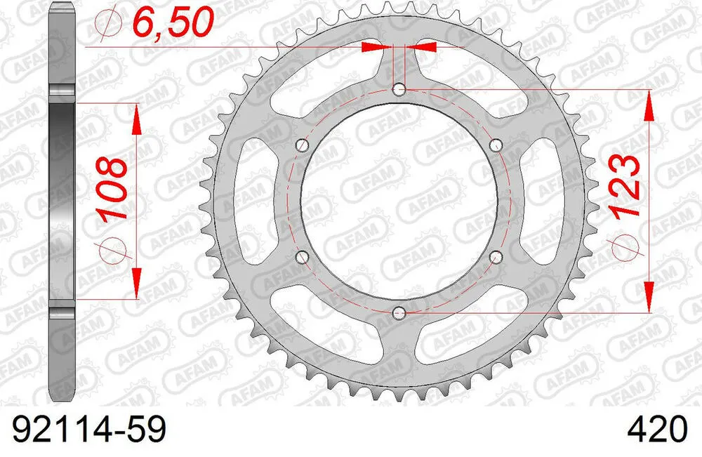 92114-59 AFAM Kettensatz Stahl 420 R1-G 11x59 - Aprilia RS4 50 2018-20 - 03501249