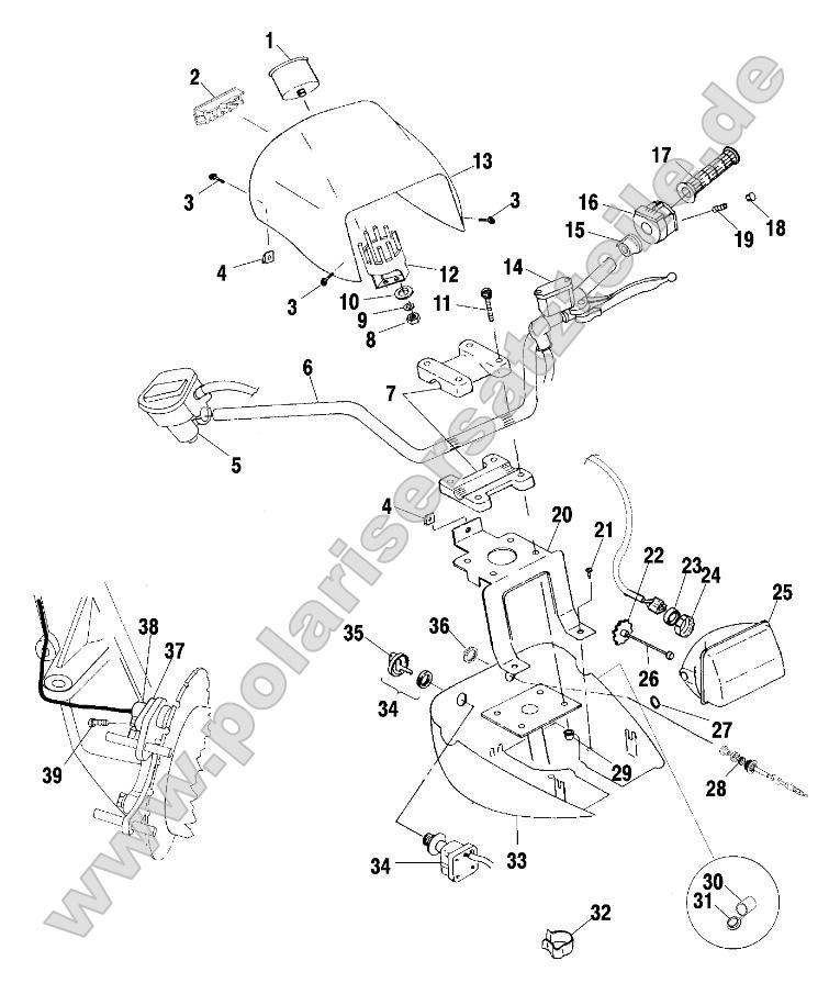 Handlebar and Headlight Pod Handlebar and Headlight Pod