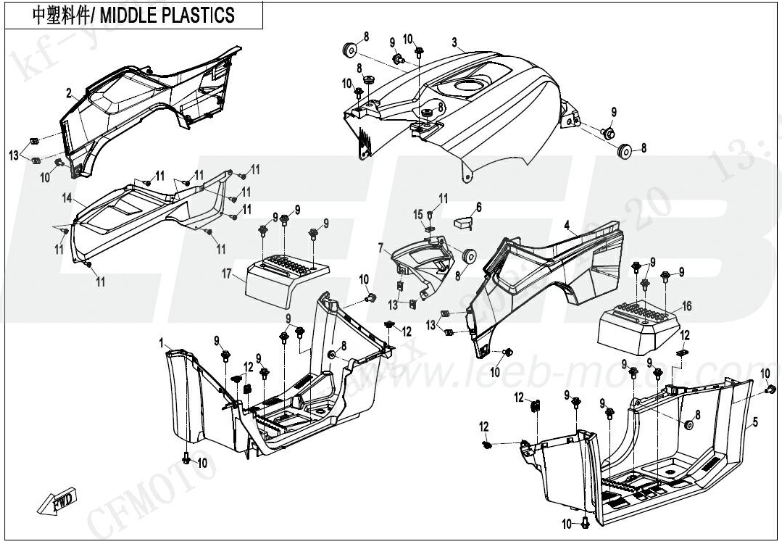 Verkleidung mitte grau