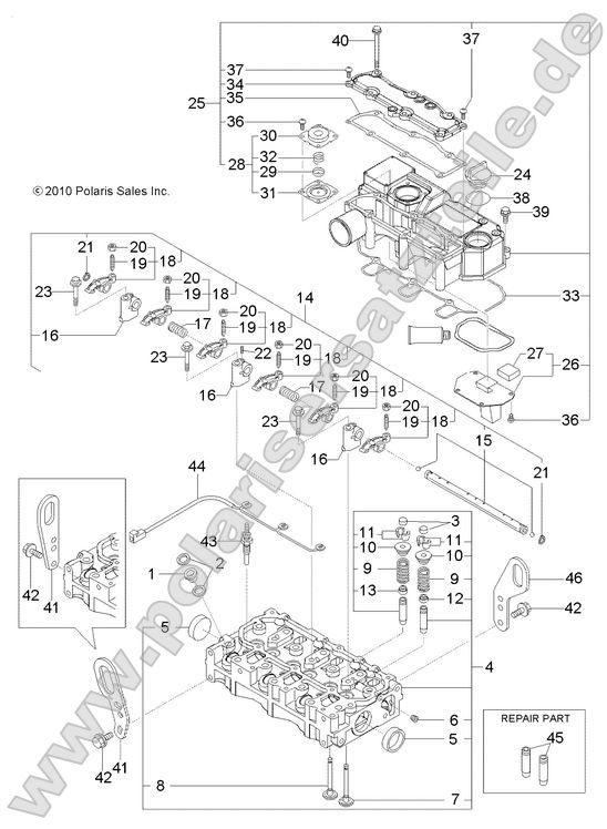 Engine, Cylinder Head and Bonnet