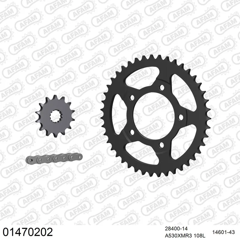 AFAM Kettensatz Stahl 530 XMR3 14x43 - Suzuki RF 600 R 1993-94 - 01470202