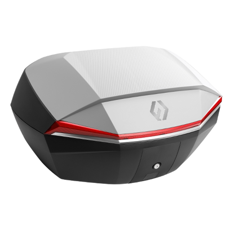 Furchtlos_SHIELD_L_Luxe_Topcase___48_Liter___weiss_rot___FU11TCUP000L25EX___100026 Furchtlos SHIELD L Luxe Topcase - 48 Liter - weiß/rot