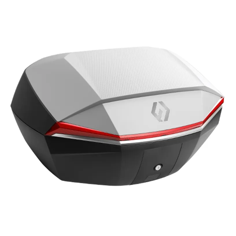 Furchtlos_SHIELD_L_Luxe_Topcase___48_Liter___weiss_rot___FU11TCUP000L25EX___100026 Furchtlos SHIELD L Luxe Topcase - 48 Liter - weiß/rot