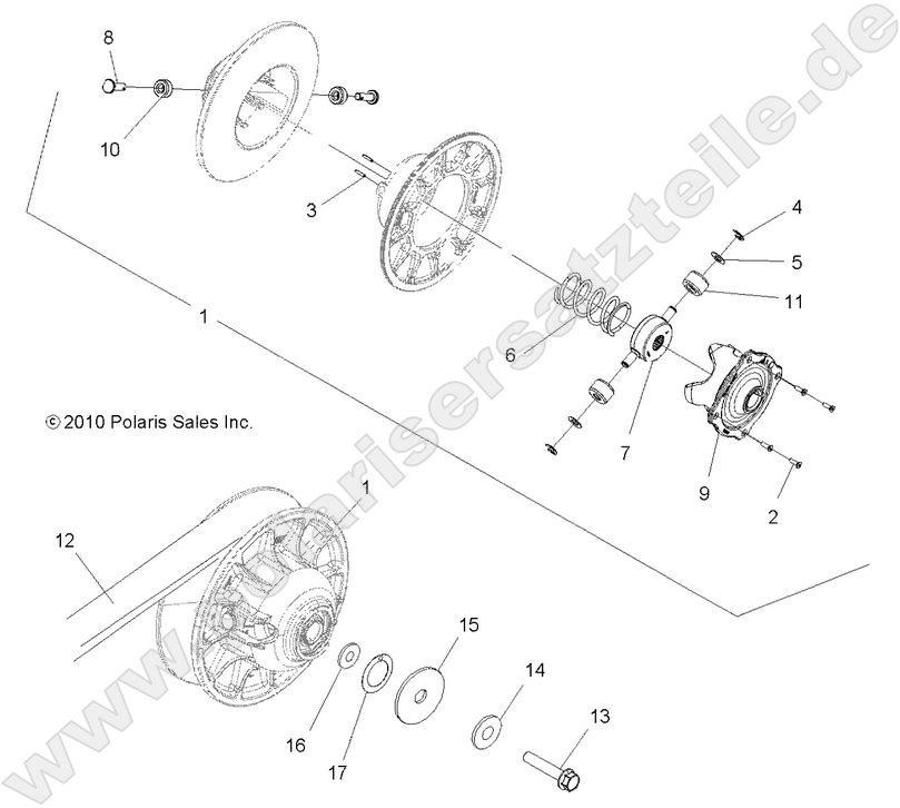 DRIVE TRAIN, SECONDARY CLUTCH DRIVE TRAIN, SECONDARY CLUTCH