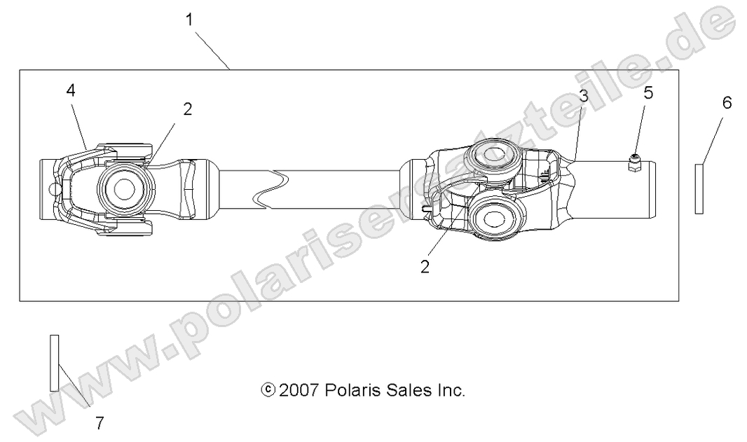 DRIVE TRAIN, FRONT PROP SHAFT (Built 9/18/07 and After) DRIVE TRAIN, FRONT PROP SHAFT (Built 9/18/07 and After)