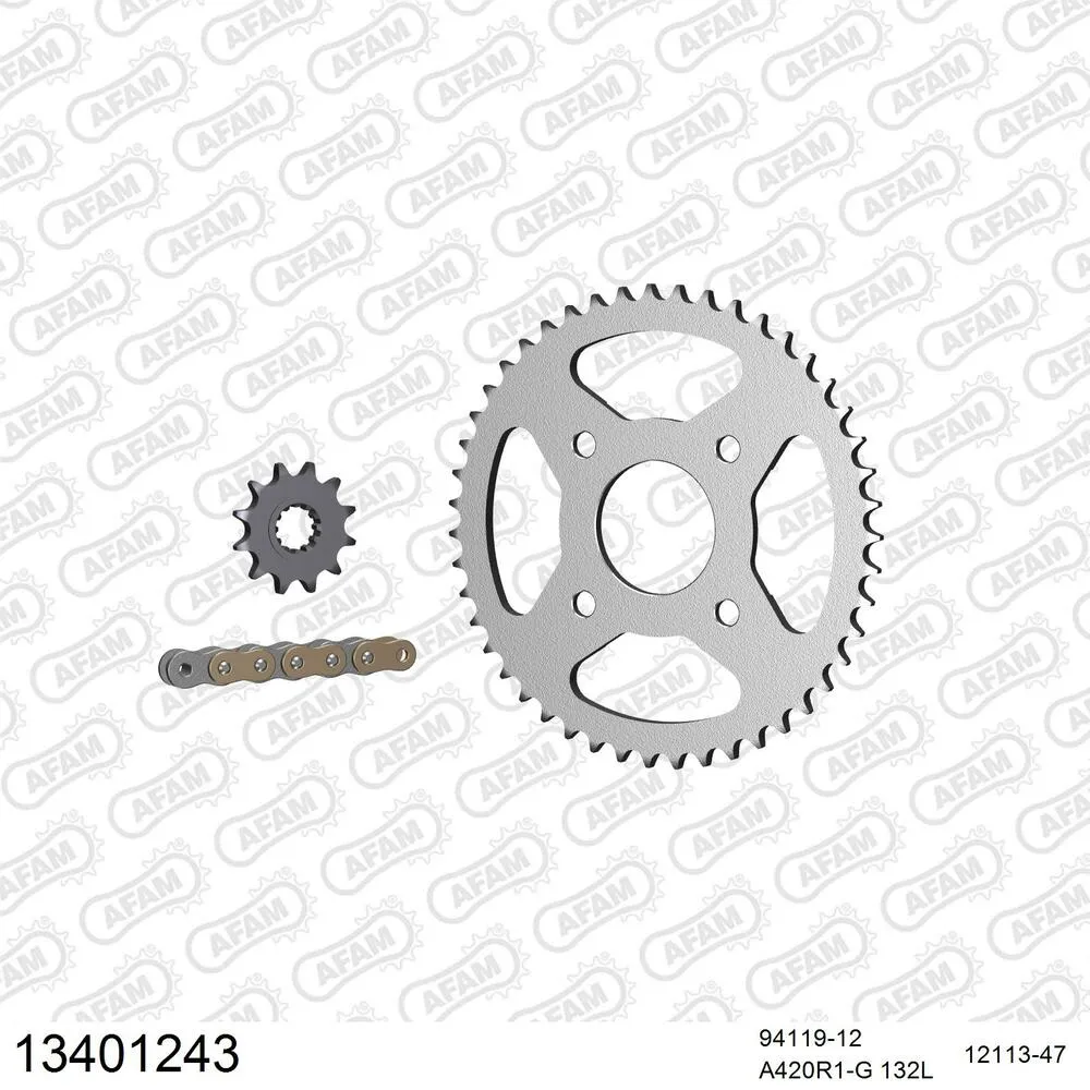 AFAM Kettensatz Stahl 420 R1-G 12x47 - MBK TZR 50 X-Power 2000-02 - 13401243