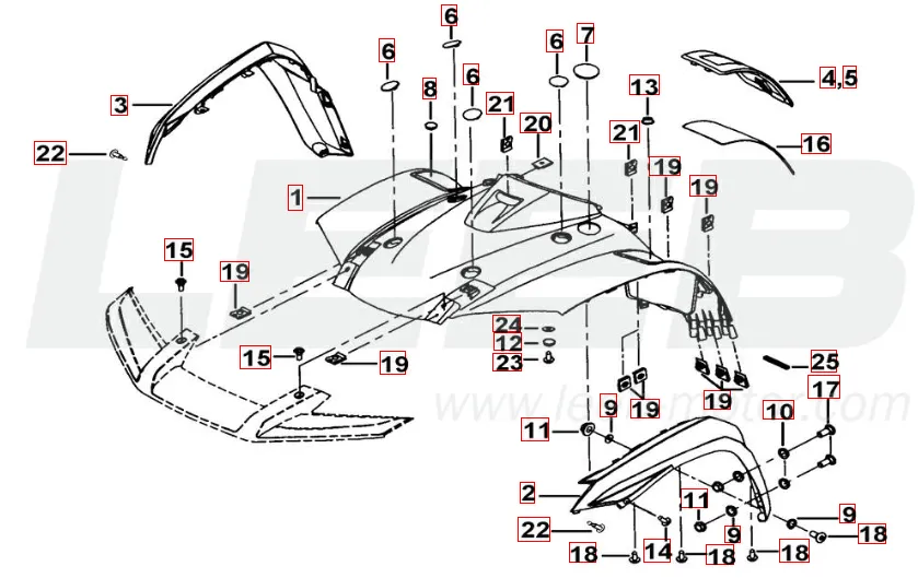 Frontverkleidung rot Frontverkleidung rot