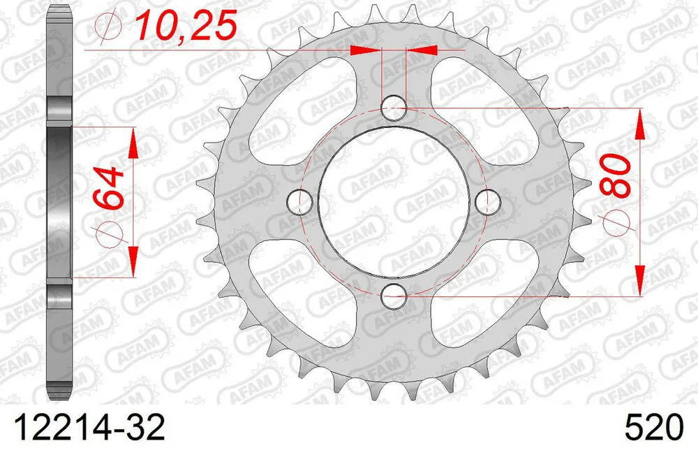 12214-32 AFAM Kettensatz Stahl 520 XRR3-G 12x32 - Yamaha YFA1 125 Breeze 1989-04 - 01213931