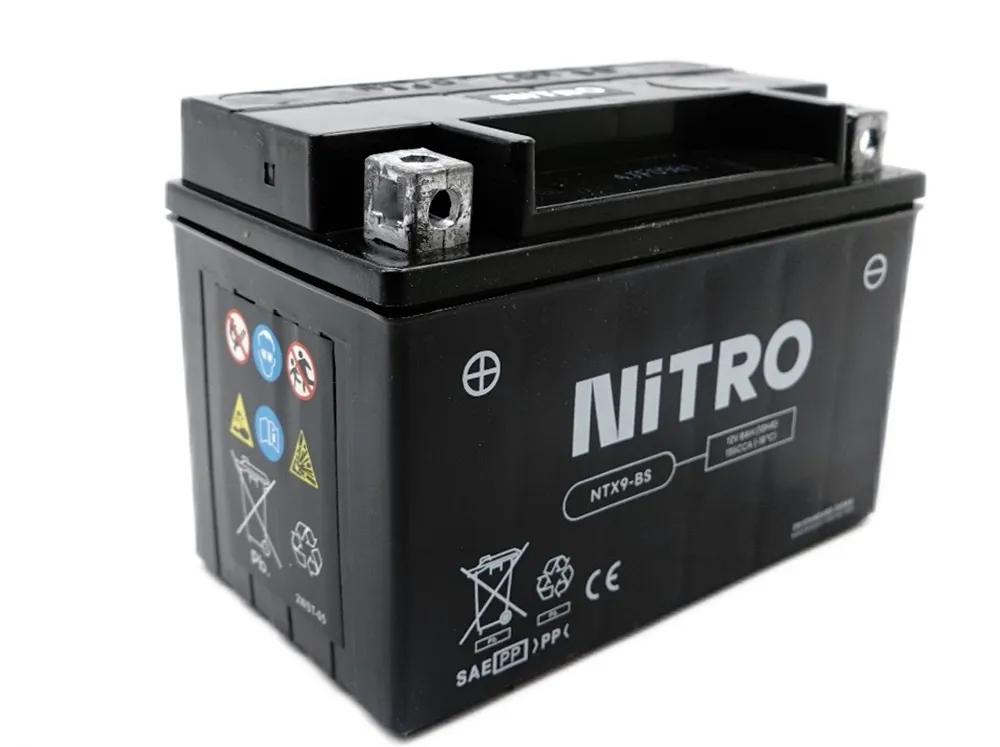 Nitro NTX9-BS AGM Batterie 12V 8AH - Einbaufertig (YTX9-BS FTX9-BS) Nitro NTX9-BS AGM Batterie 12V 8AH - Einbaufertig (YTX9-BS FTX9-BS)