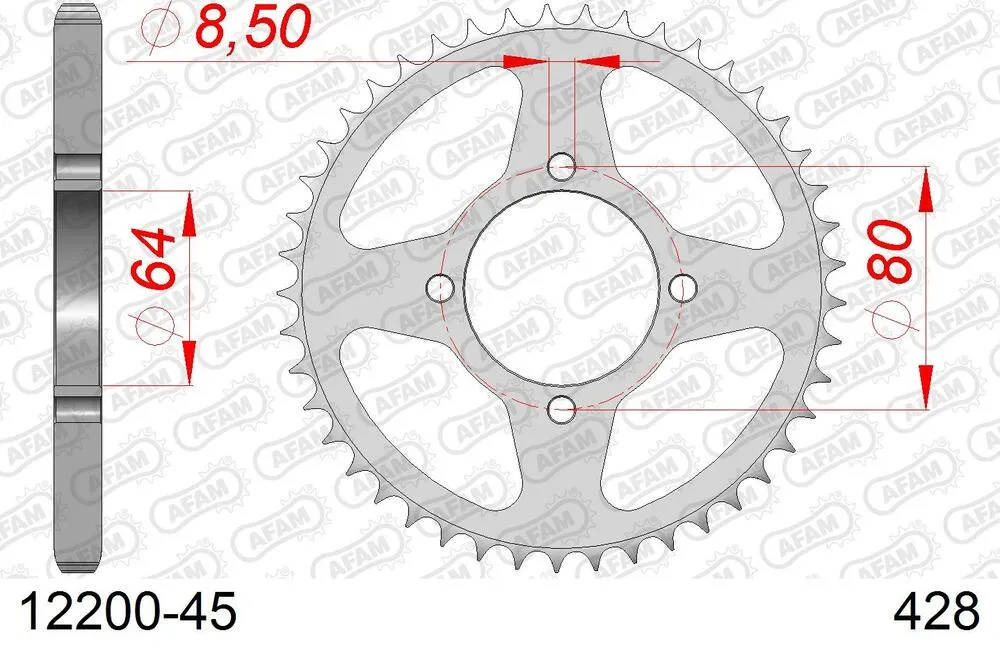 AFAM Kettensatz Stahl 428 R1-G 15x45 - Bullit 125 Cooper 2014 - 09213111