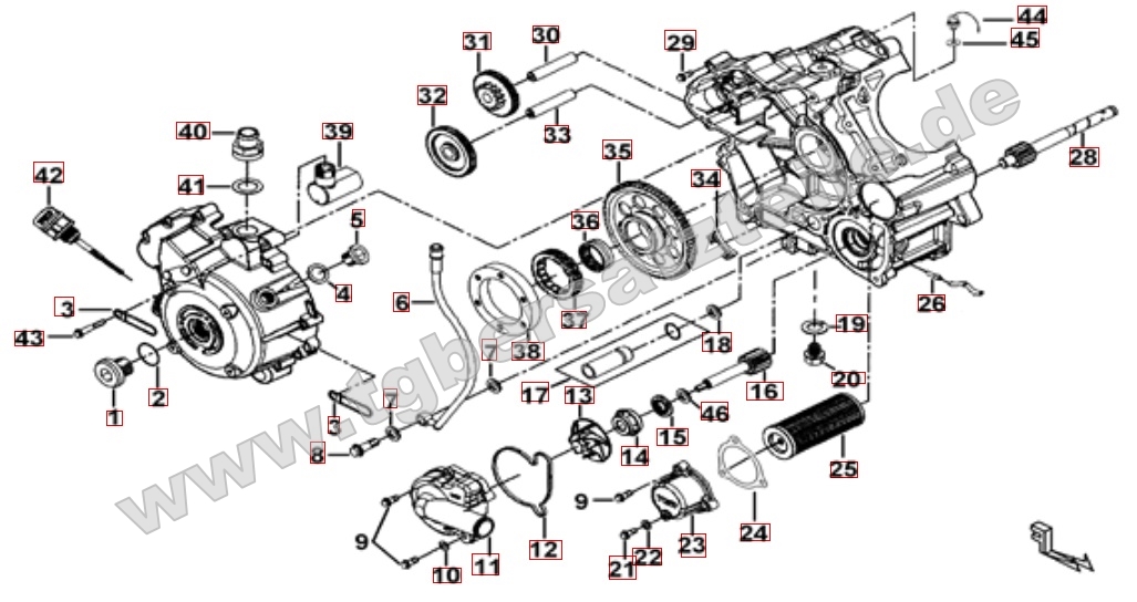 Motorgehäuse rechts Motorgehäuse rechts