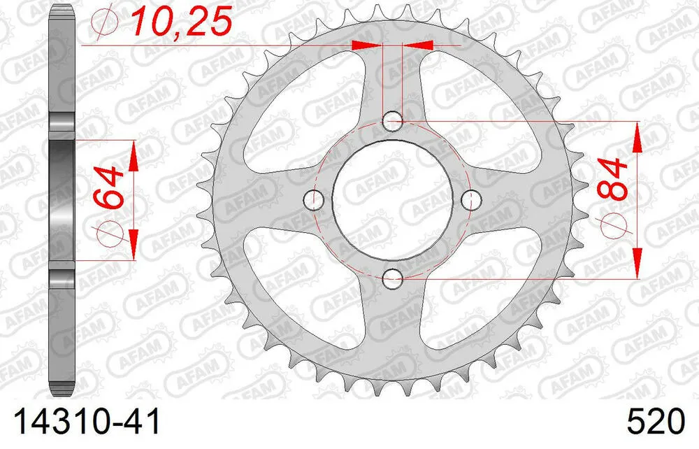 AFAM Kettensatz Stahl 520 XRR3-G 12x41 - Suzuki LT 230 S 1985-88 - 01423931