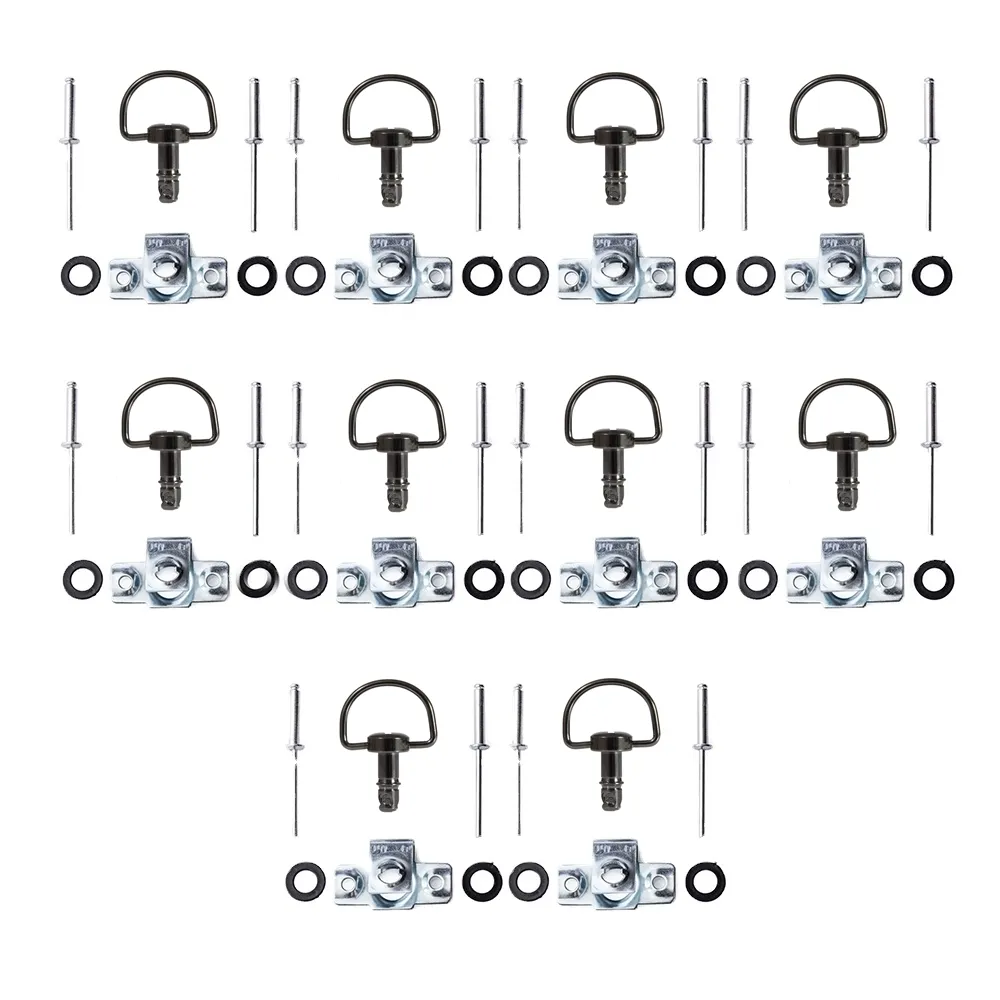 TMP Racing Verkleidung Bügel Schnellverschluss Set 17mm schwarz-chrom zum Nieten - 10 Stück