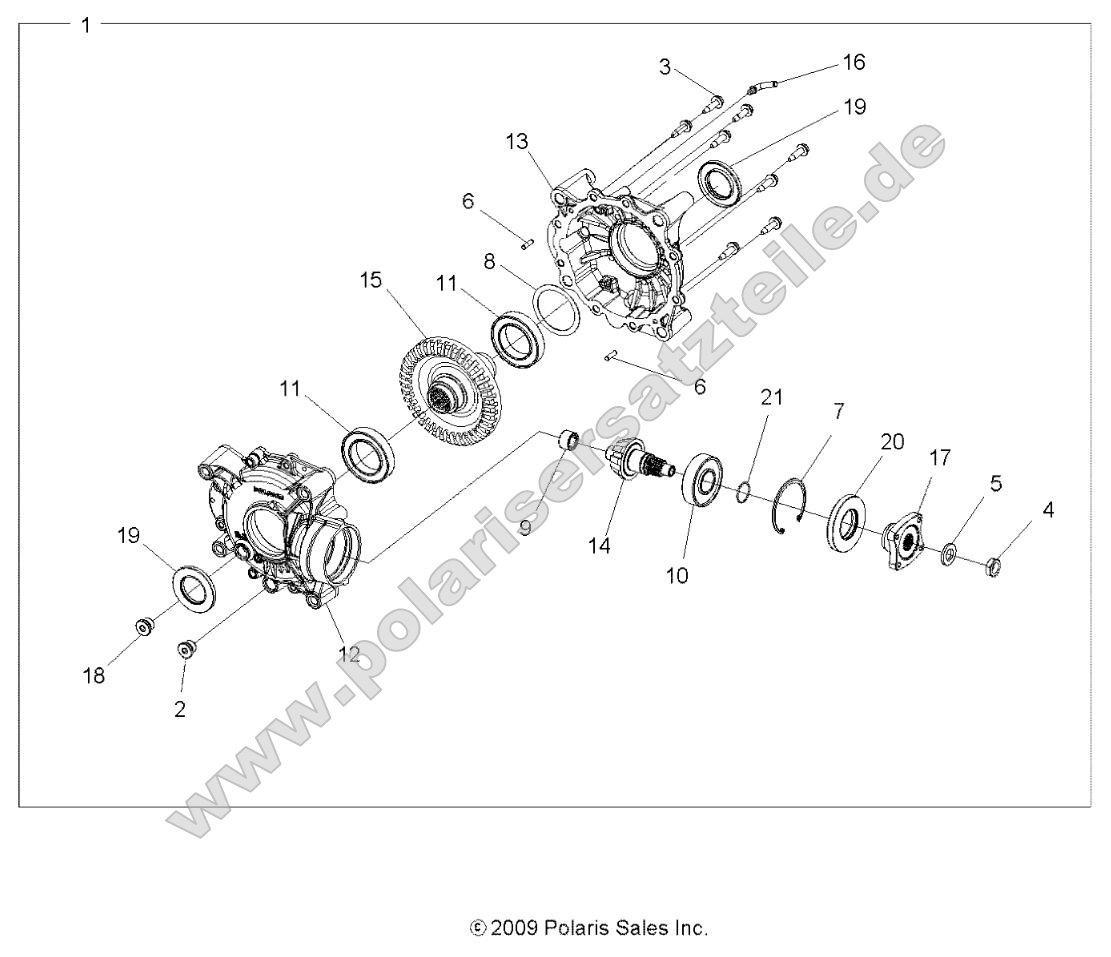 Drive Train, Rear Gearcase Internals Drive Train, Rear Gearcase Internals