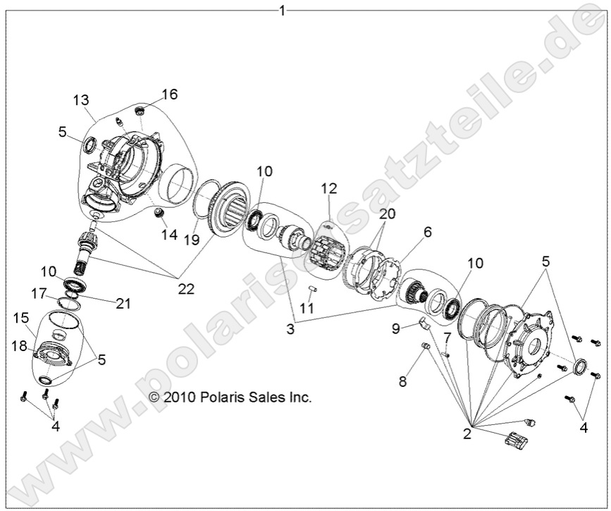 DRIVE TRAIN, FRONT GEARCASE (Built 3/09/10 and After)