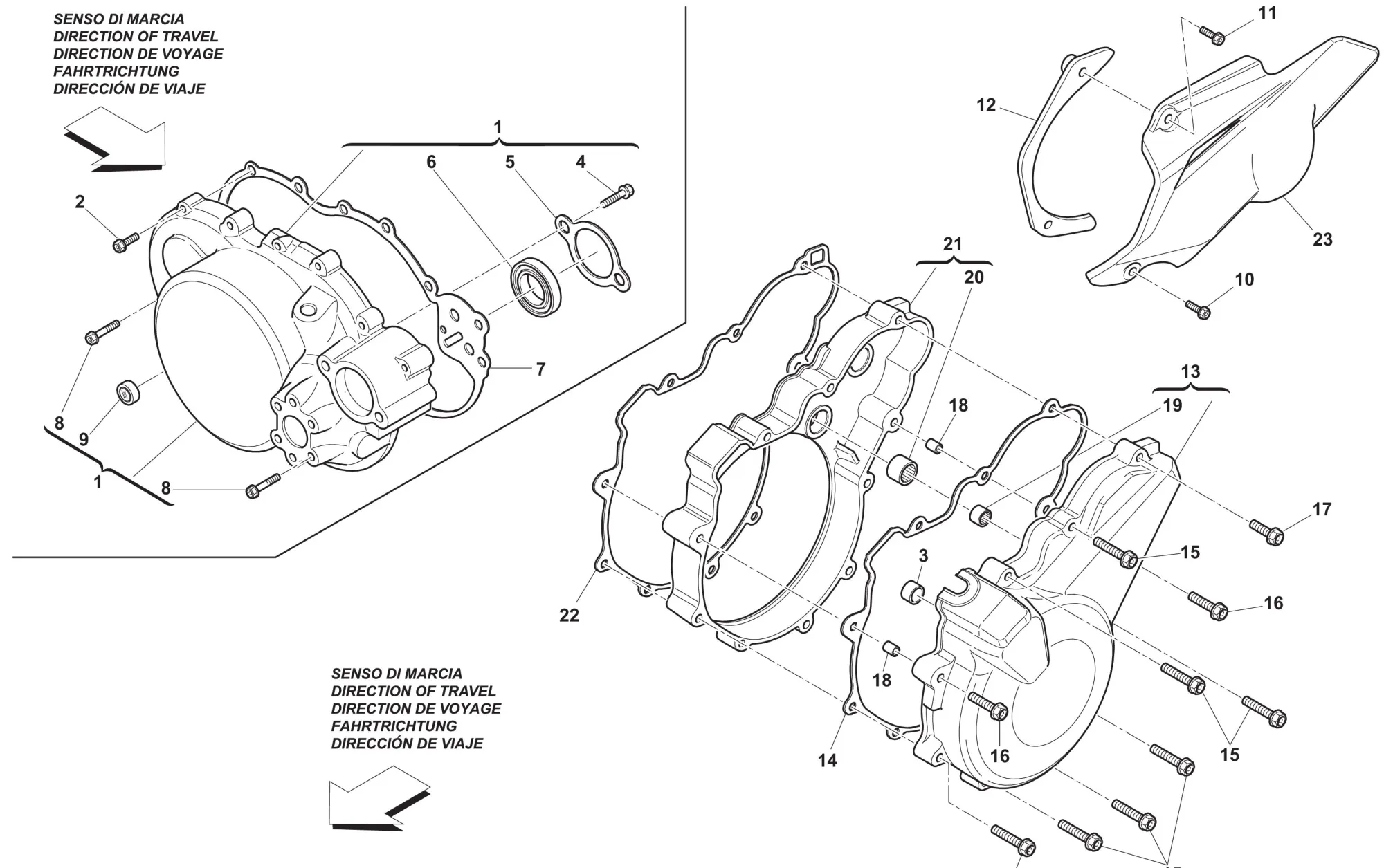 Motordeckel links + rechts