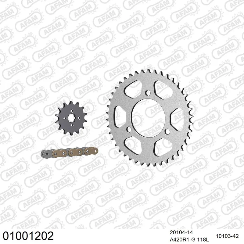 AFAM Kettensatz Stahl 420 R1-G 14x42 - Honda MBX 50 S 1983-85 - 01001202