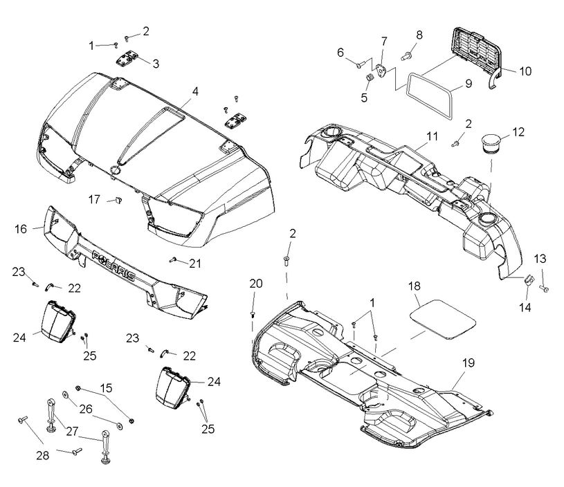 BODY, HOOD AND DASHBOARD